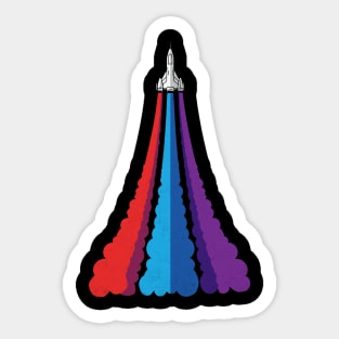 Colorful Space Shuttle Minimalist Design Sticker